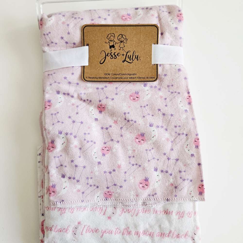 Jesse + Lulu Pink Baby Blankets
